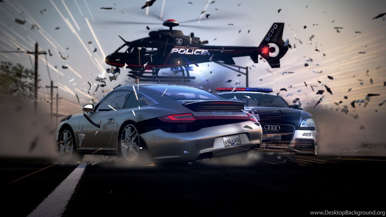 imagen de Porsche 911 carrera S, Audi TT RS de policia y helicoptero