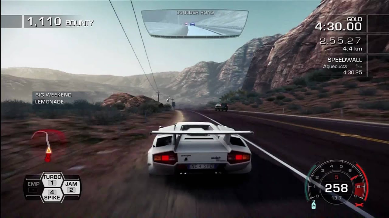 imagen de Lamborghini Countach blanco en modo de juego Hot Pursuit